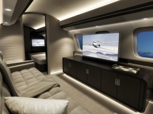 Bombardier Global 7000 - intérieur avec écrans