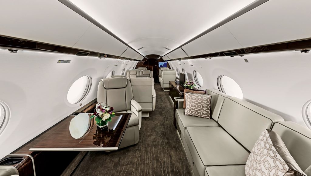 Les sièges d'un jet privé, le Gulfstream G650ER
