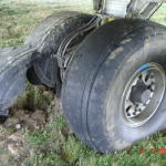 pneus d'avion usés
