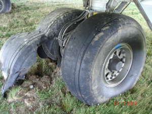pneus d'avion usés