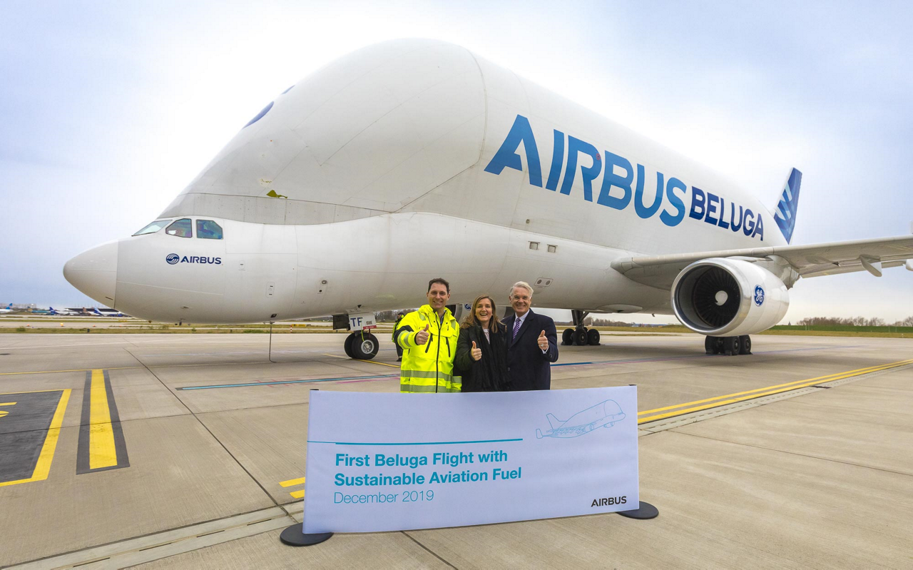 Airbus Beluga volant avec biocarburants