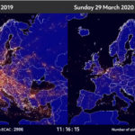 Effondrement du trafic aérien européen en mars 2020 par rapport à mars 2019
